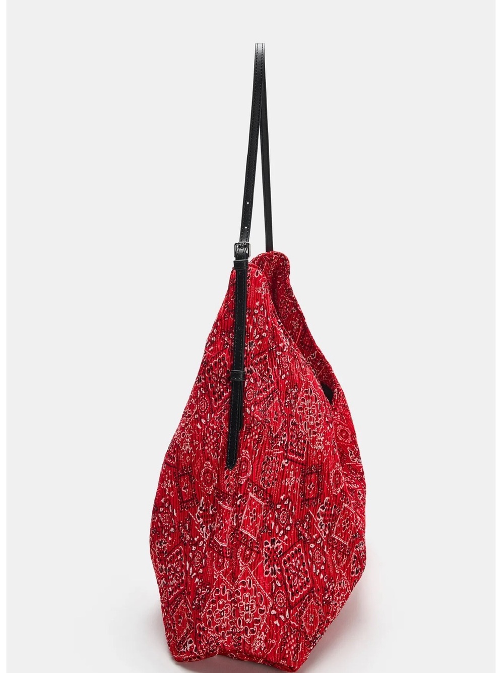 ZARA Boho Bandana Printed Woven Shopper Bag - Picture 6 of 7